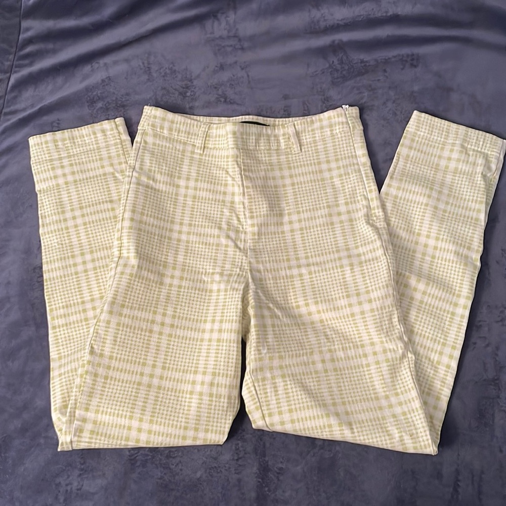 Forever 21 plaid green and white pants, size S